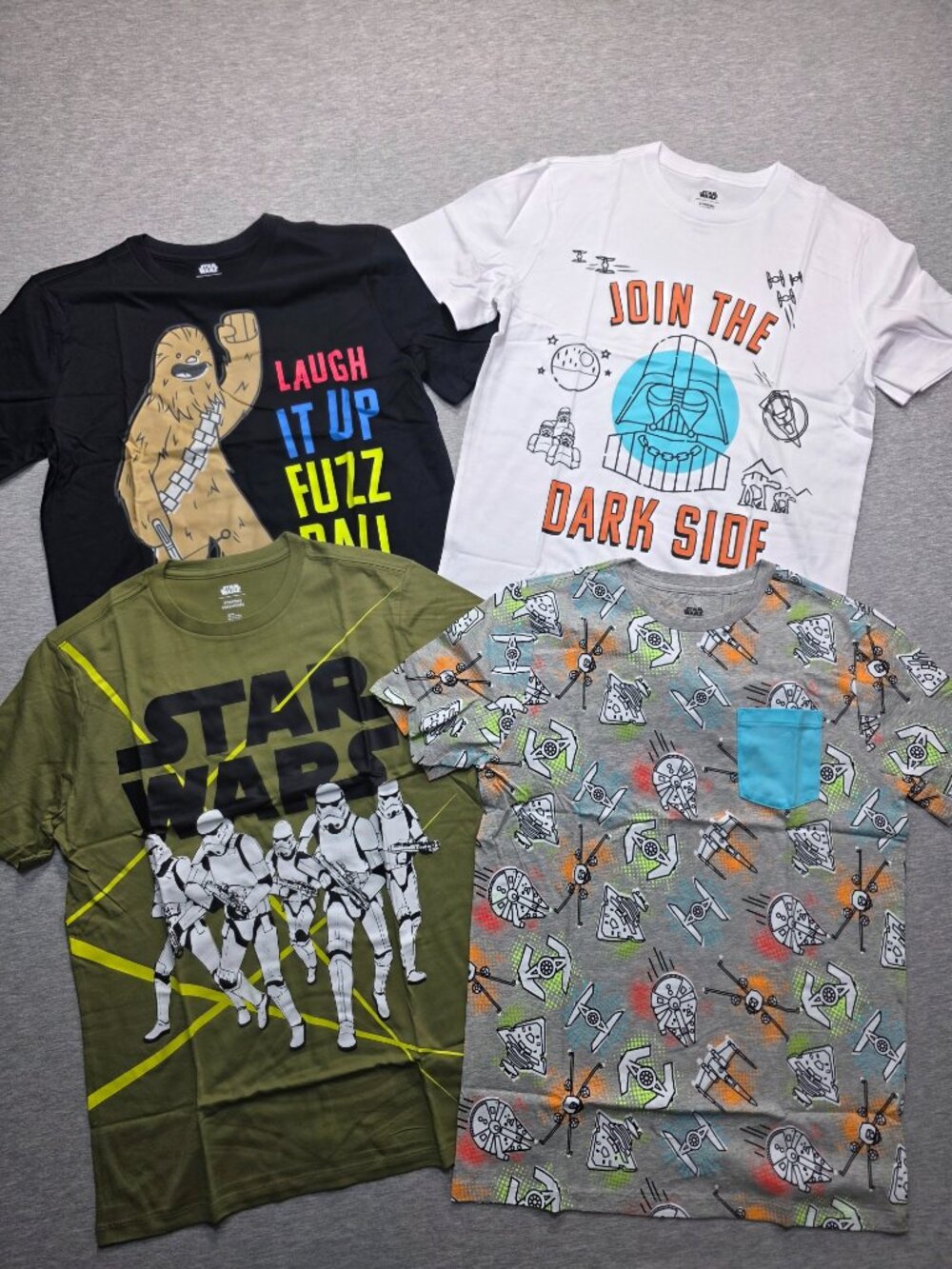 Star Wars 4-Pack Graphic Tees Amazon Essentials Kids XXL (11-12)